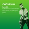 Banner We Are Diverse, joven afro tocando la guitarra, Colombia