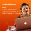 WeAreDiverse, mujer en conferencia frente al computador, Perú