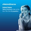 Banner WeAreDiverse United States. Young woman talking on a phone with a smile